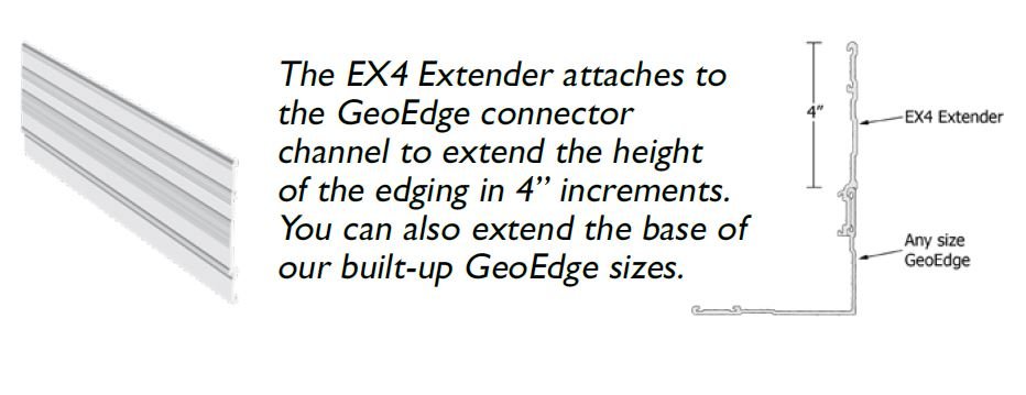 Permaloc GeoEdge Accessories 36983 - 1 EX4 EXTENDER 4” x 8’ Black DuraFlex