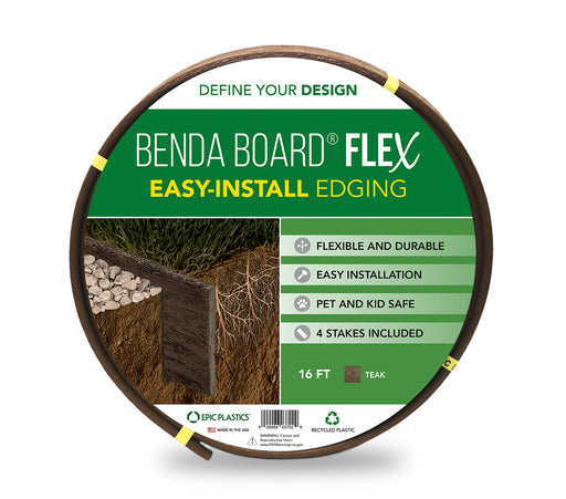 Benda Board Flex – Landscape Edging – 16’ Section – Black - Pack of 12 (192 LF)